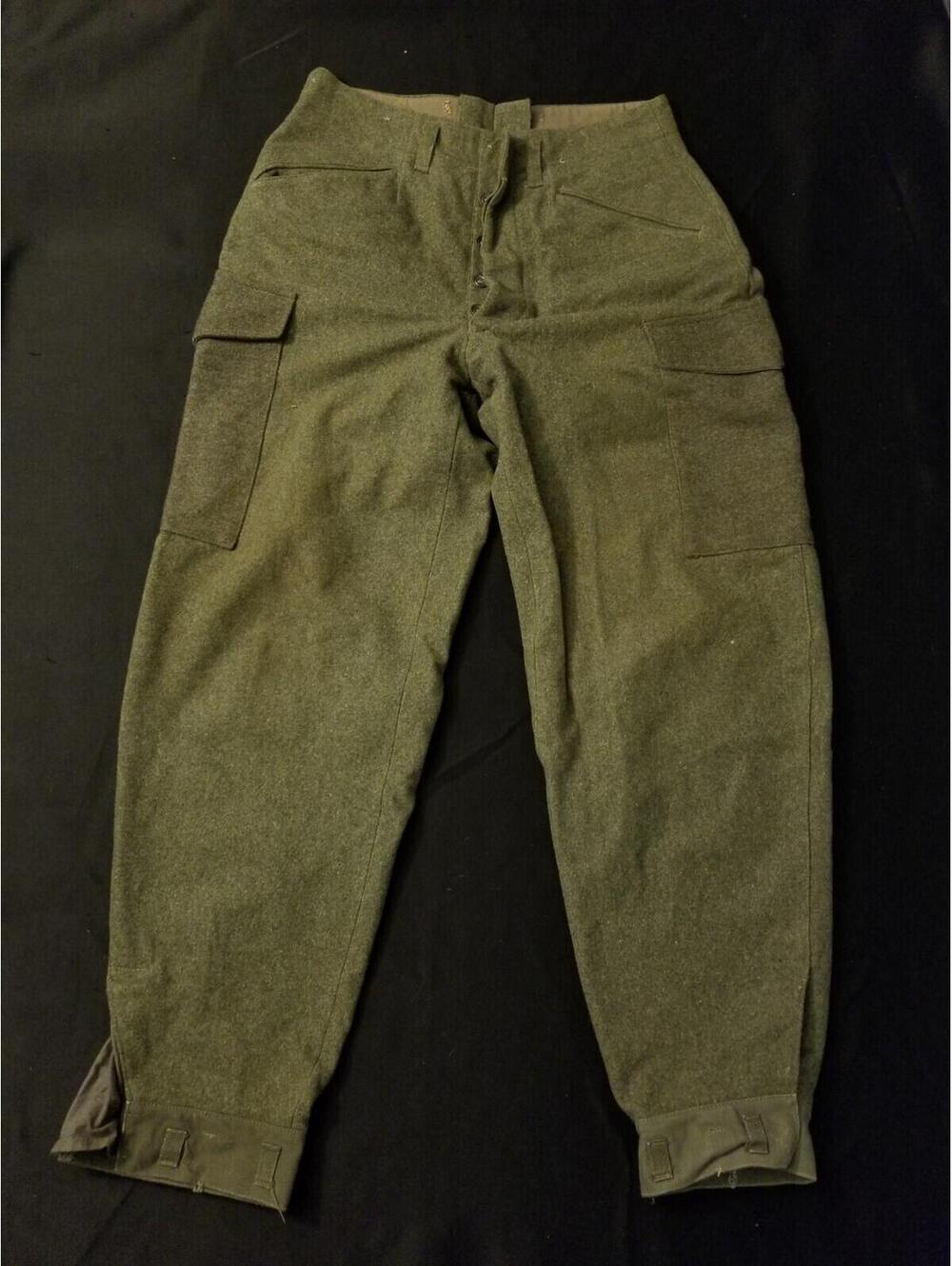 Vintage 1941 Crown 102K WW2 Swedish Army Military Wool Pants Trousers Cargo 30